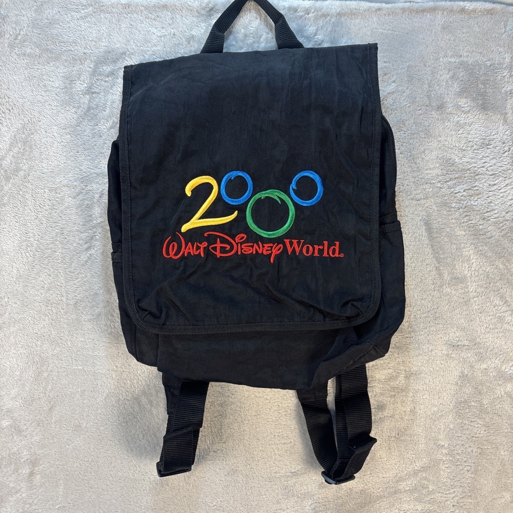 Vintage Walt Disney World Embroidered 2000‎ Y2k Backpack; Mickey, Millennium